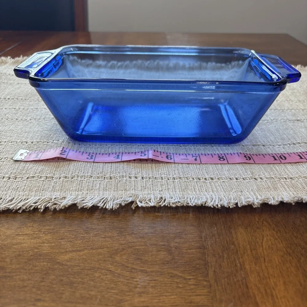 VTG Anchor Hocking Loaf Pan COBALT BLUE 1.5 Qt Ovenware 5